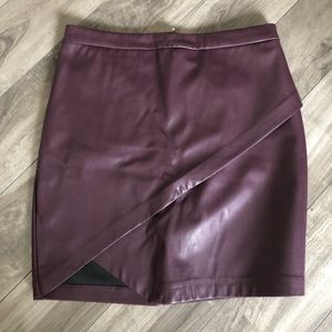 Dynamite Burgundy Faux Leather Mini Skirt, Medium